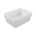 32 L Plastic Rectangle Large Bus Box White Large Commercial Bus Tub 4-Pack