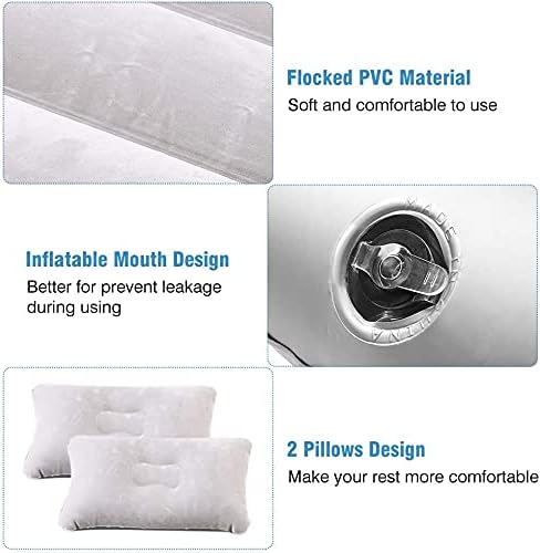 Inflatable Car Air Mattress Back Seat Bed with Air PumpThickened Portable Car Travel Sleeping Camping Air Mattress Blow Up Bed for Car Universal SUV