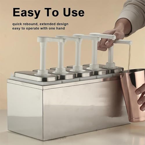 Sauce Dispensing Pump with Rotary Pressure Head and Rapid Rebound Suitable for Syrups Honey Jams Spices and Seasonings.