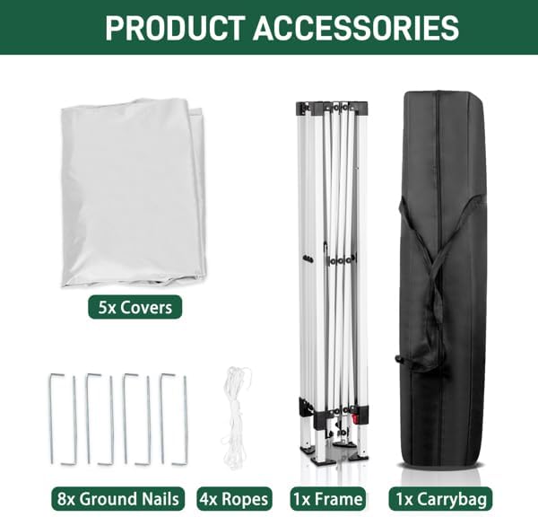 10x10 FT Pop Up Canopy Tent Portable Commercial Canopy Tent Outdoor Gazebo for Home Party &amp OutdoorPortable Shelter Gazebo Easy Outdoor Sun Shade for Events Parties and Camping - White