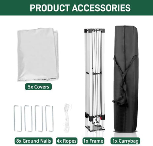 10x10 FT Pop Up Canopy Tent Portable Commercial Canopy Tent Outdoor Gazebo for Home Party &amp OutdoorPortable Shelter Gazebo Easy Outdoor Sun Shade for Events Parties and Camping - White
