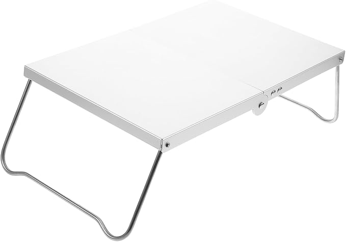 POPETPOP Lightweight Foldable Camping Table Stainless Steel Portable for Outdoor Cooking Picnics and Hiking Activities