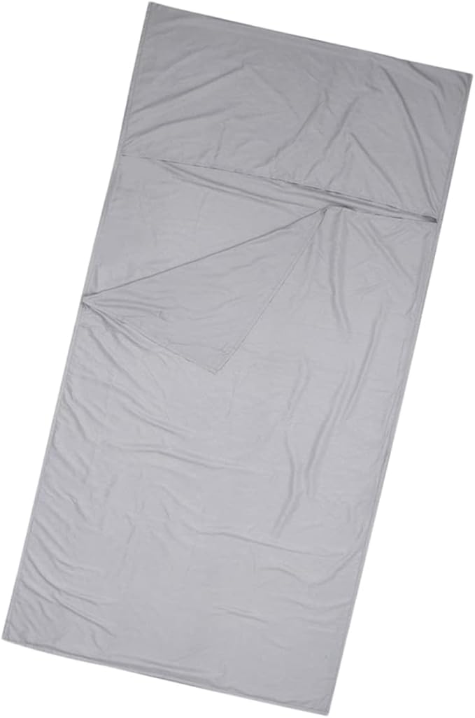 SUPVOX Portable Liner for Adults Lightweight Sleep Sack Travel Sheet Grey for Camping Hiking Hotels and Train Travel