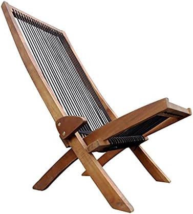 Summer Camping Chair Ventilation Design Durable and Sturdy Outdoor Folding Rope Wooden Chair Selected Wood Long-Term Outdoor use Without Deformation