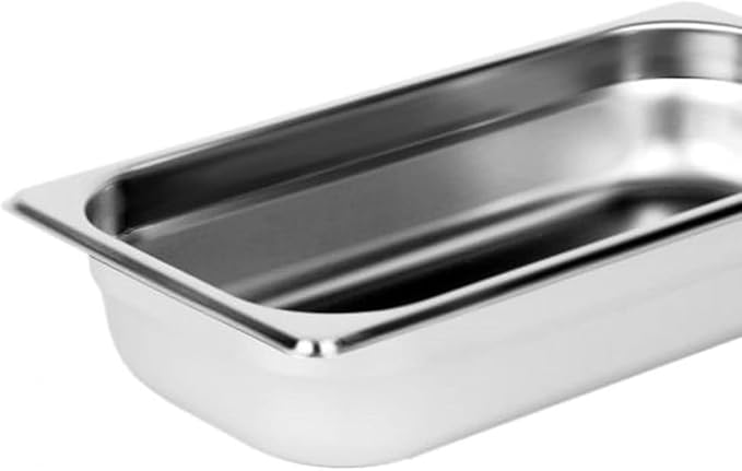 TrueCraftware- Third Size 2-1/2 Deep Stainless Steel Anti-Jamming Steam Table Pan 22 Gauge- Chafing Steam Food Pan Anti-Jam Steam Table Hotel Pan for Restaurant Family Events Personal Catering Use