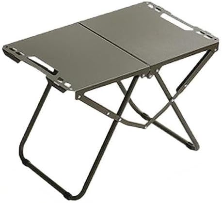 LUMIXA Metal Portable Foldable Table Lightweight Carbon Steel Tactical Camping Small Desk Durable Carbon Steel Outdoor Picnic Table Perfect for Fishing Hiking and BBQ (B#)