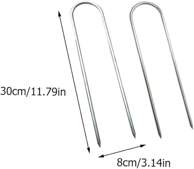 4pcs Galvanized Tent Stakes U Shape Ground Anchors Heavy Duty Camping Pegs for Outdoor Use for Tents Canopies and Garden Landscaping