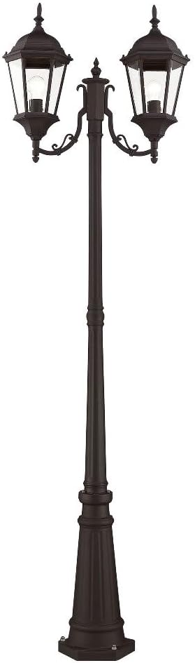 Livex Lighting 7554-07 Hamilton 2 Light Outdoor 2 Head Post Bronze