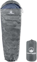 Mummy Sleeping Bag - Adult Cold Weather Sleeping Bag Rated to 25°F - Waterproof with Drawstring Hood - Camping Equipment by Wakeman Outdoors