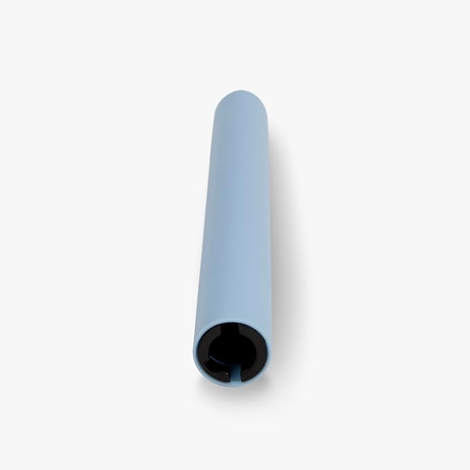 Luminara Flameless Candle Taper (1 x 9.5) Melted Top Real Wax Unscented Remote Ready Timer (Airy Blue)