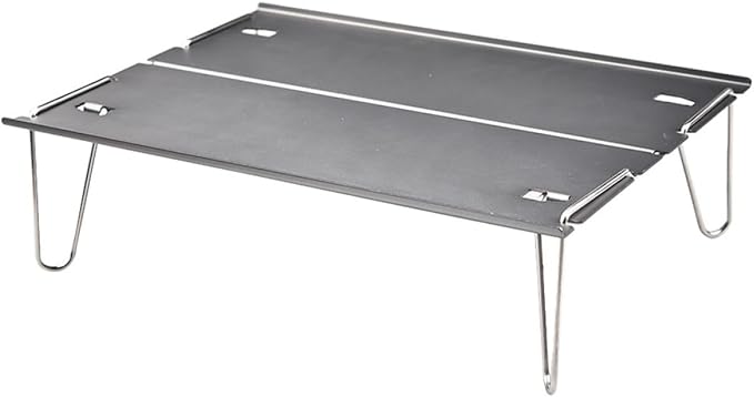 Didiseaon Portable Folding Camping Table Aluminum Mini BBQ Picnic Desk Lightweight Outdoor Side Table for Hiking and Backyard Use