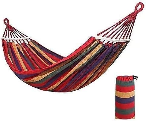 Portable Canvas Hammock – Outdoor Picnic Swing Chair Camping Hanging Bed Sturdy &amp Comfortable for Garden Balcony or Travel – 2-Person Capacity
