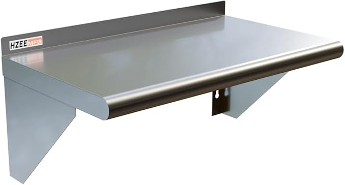 Stainless Steel Wall Mounted Shelf 14x24 Inches 18 Gauge Commercial Shelves Metal Storage Rack Shelves for Kitchen Restaurant Garage and Laundry