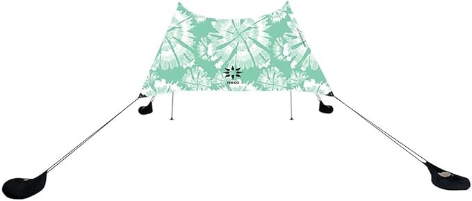 Neso Grande Portable Beach Tent Sun Shelter - Lightweight Beach Shade Canopy - Easy Setup for Family Outings - Patented Reinforced Corners - UPF 50+ Sun Protection - 7ft Tall 9 x 9ft