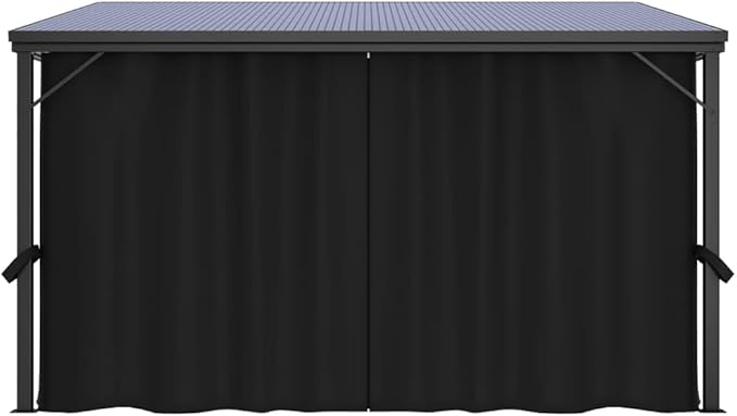 Hardtop Gazebo with Curtains Outdoor 13.3x9.6x8 Feet Anthracite Aluminum Frame Patio Backyard Shelter
