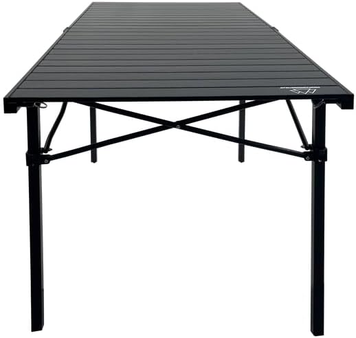 MOUNTAIN SUMMIT GEAR Heavy-Duty Roll-Top Table for Camping - Portable Aluminum-Top Folding Table with Steel Frame by Caddis Sports Inc. (Extra Large)