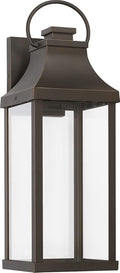 Capital Lighting 946421OZ-GL Bradford Night Sky Clear Glass Rectangular Outdoor Wall Lantern 1-Light 7 Watt 21 H x 7 W Oiled Bronze