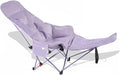 Folding Camping Chair with Removable Leg Rest Outdoor Chairs with Large-Capacity Side Pockets for Fishing Hiking Home(Purple)