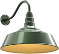 Steel Lighting Co. Large Outdoor Barn Light | Gooseneck Light Fixture | Made in America from 18-Gauge Steel | 20 Dome | 16 Gooseneck Hunter Green Exterior/Brass Interior