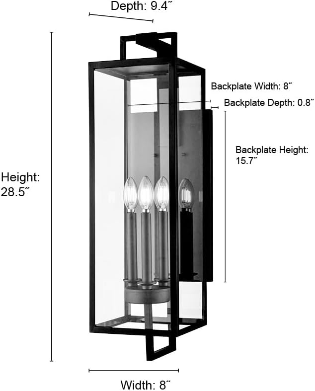 ML Lighting | Lamont Collection | 280003-TBK | 3 Light Outdoor Wall Sconce in Textured Black Finish with Clear Glass Shade | Perfect for Walkways Porches Backyards Patios and Driveways