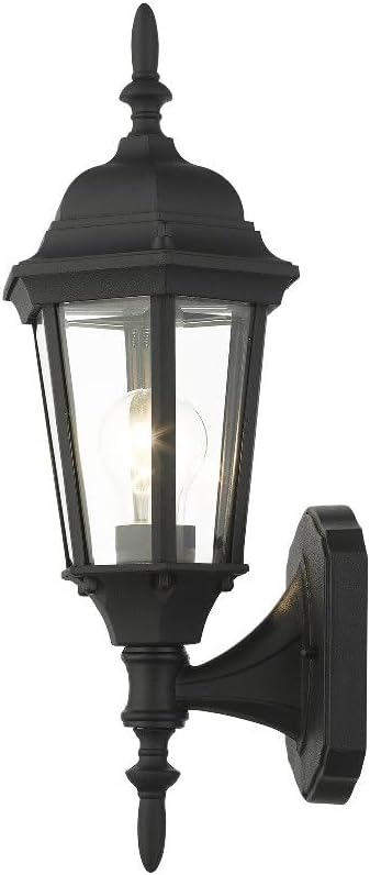 Livex Lighting 7551-14 Outdoor Wall Lantern with Clear Beveled Glass Shades 16 x 6 x 16 Black
