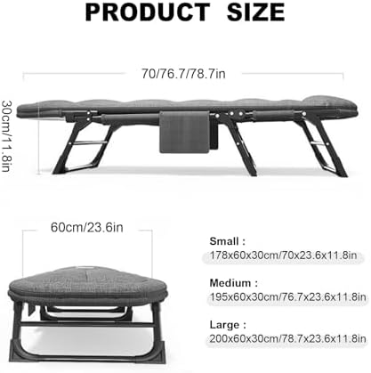 Portable Folding Adult BedCamping Cot Portable Camp Bed Cots for Adults 6-Position Adjustable Folding Cot Folding Chaise Lounge Chair Heavy Duty Supports 352 lbs Perfect for Camping