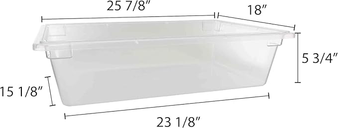 TrueCraftware- 8.75 Gallon Clear Food Storage Box Polycarbonate 18 X 26 X 6- Food Storage Container Meal Prep Food Storage for Home Cafeteria Kitchen Pantry Organization Dishwasher Safe