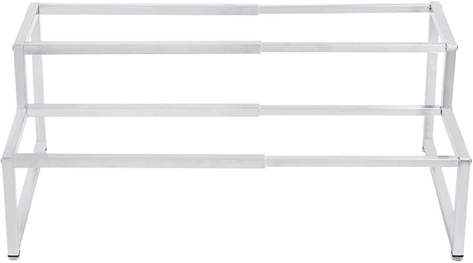 Multi Functional 35-60cm Retractable Two Layers Jam Pot Holder Stainless Steel Bracket with Adjustable Height and Non - Slip Footpads for Kitchen Food Shops