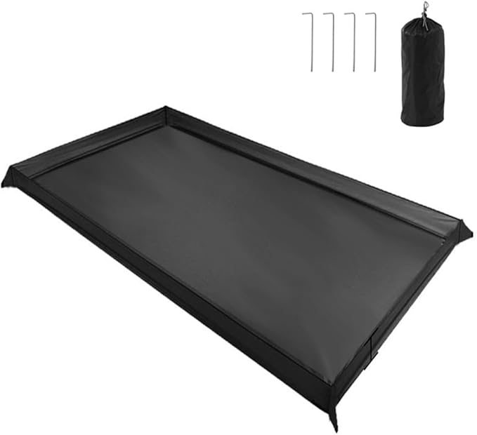 Tent Footprint Waterproof 210D Oxford Cloth Ground Sheet with Bathtub Floor for Camping Hiking Outdoor Use(200x120cm)