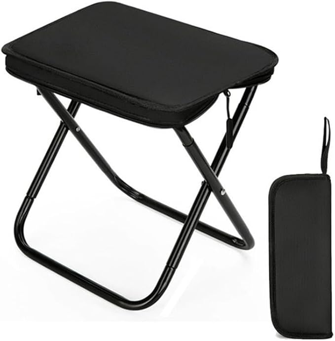 Portable Folding Chair Purse - Lightweight Compact Foldable Stool for Outdoor Hiking Picnic &amp City Commuting | Innovative Multi-Use Design with Easy Carry Function | Khaki Color