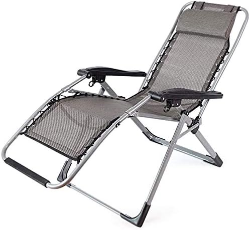Folding Lounger Chair Camping Garden Deck Chairs Portable Breathable Sun Lounger for Patio Garden Beach Pool Outdoor Lightweight Recliner - Black Brown