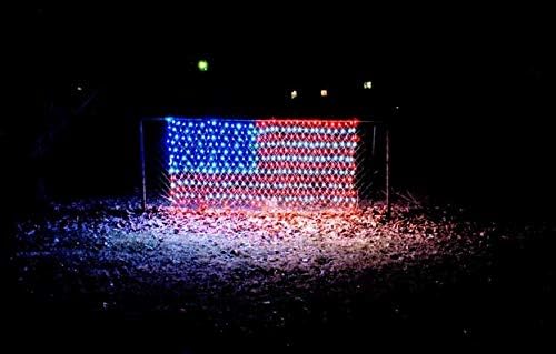 American Flag String Lights Waterproof Led Flag Net Light with 420 Super Bright LED for Yard Garden Decoration Festival Holiday Party DecorationChristmas Decorations (Plug in Power)