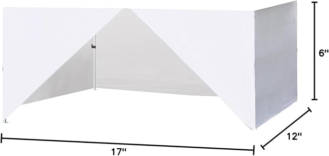 Eurmax USA Full Zippered Walls for 10x15 Easy Pop Up Canopy Tent4 Walls ONLY(White)