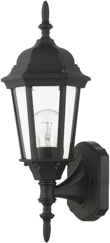 Livex Lighting 7551-14 Outdoor Wall Lantern with Clear Beveled Glass Shades 16 x 6 x 16 Black