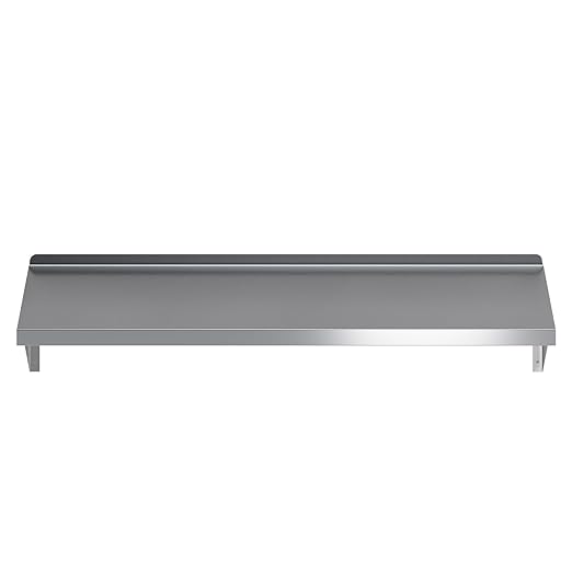 AmGood 12 Width x 48 Length | Stainless Steel Wall Shelf | Square Edge | Metal Shelving | Heavy Duty | Commercial Grade | Wall Mount | NSF Certified