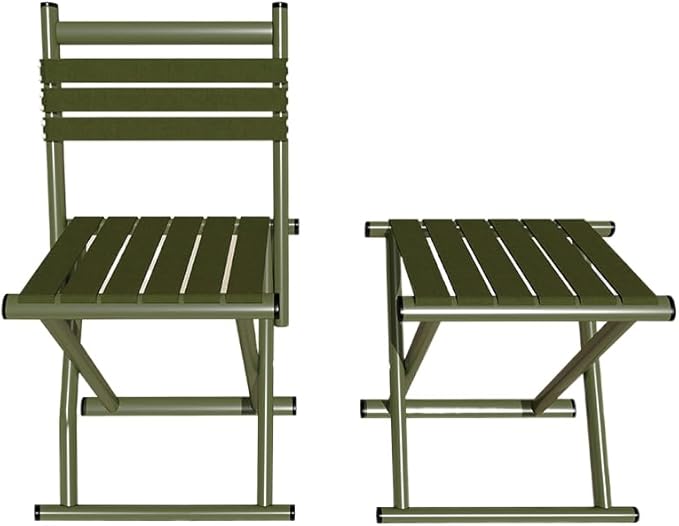 16 inch Folding Chair Fishing Chair Folding Camping Stool Green Alloy Steel Frame Suitable for Outdoor Activities Such as Camping and Fishing.