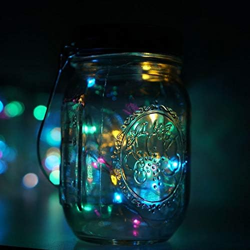 30LED Solar Mason Jar Lights 8 Pack Jar Lid String Lights (No Jars) Waterproof Fairy Firefly Light for Garden Patio Outdoor Yard Lawn Decor(Multicolor)