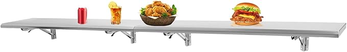 96 L x 12 W Folding Concession Shelf Wall Mount Folding Shelf Stainless Steel Folding Concession Shelf Drop Down Serving Window Concession Food Serving Shelf for Food Truck Food Trailer