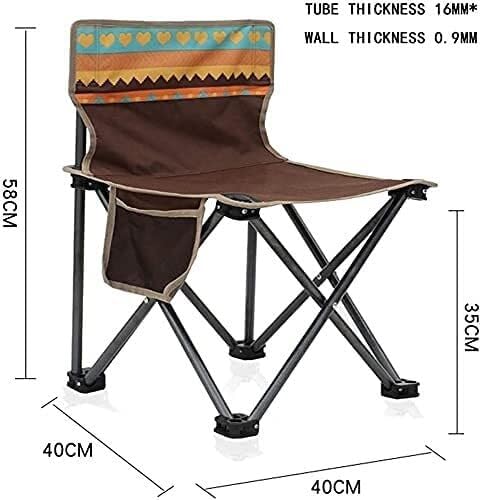 Portable Camping Chair for Adults Folding Outdoor Chair with Side Pocket 900D Ox Cloth Picnic Beach Hiking Brown