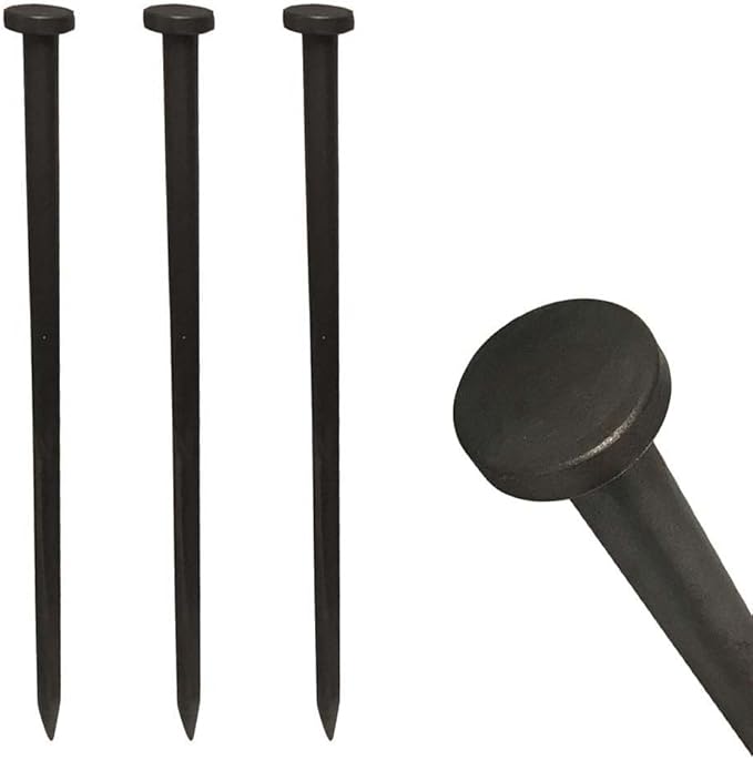 Single Head Tent Stakes - Heavy Duty Steel Tent Stakes Versatile Ground Spikes to Anchor Commercial Inflatables Party Tents and Outdoor Camping Shelters 3/4 x 30 Inch 10-Pack