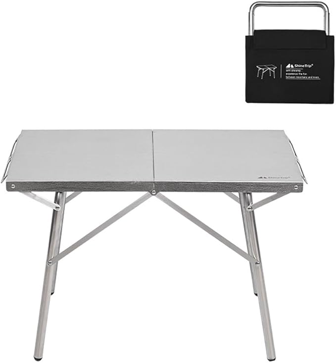 Topyond Camping Folding Table High Temp Edurance and Double Triangle Structure for Stability Camping Table with Storage Bag Portable Table for Camping Hiking and Picnics