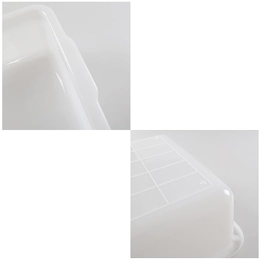 4 Pack Commercial Bus Tubs Food Grade Meat Processing Tubs Bus Box/Tote Box Restaurant Dish Tub 6.8 Deep White (35 L)
