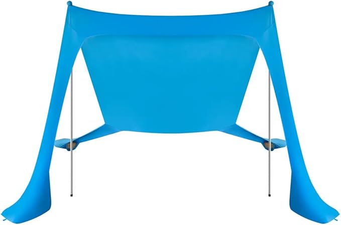 Monoprice 7-Foot 4-Person Sunshade - with UPF 50+ UV Protection Lightweight Lycra Fabric Blue - Pure Outdoor Collection