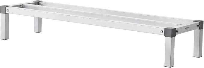 VEVOR Aluminum Dunnage Rack 48” x 14” Commercial Food Floor Rack 8” Off the Floor 1000 lbs Capacity All-Welded Aluminum Storage for Storage in Restaurants Kitchens Garages and Vehicles