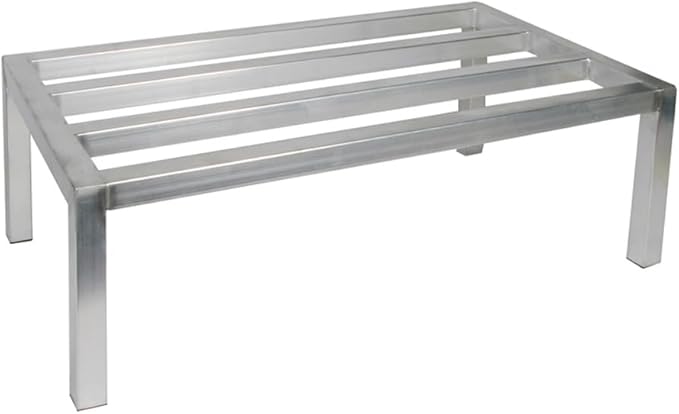 Winco 20-Inch by 36-Inch Dunnage Rack 12-Inch High 1800-Pound Capacity Medium Aluminum