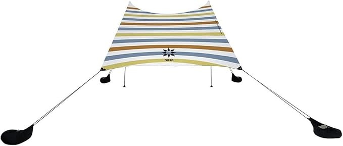 Neso Grande Portable Beach Tent Sun Shelter - Lightweight Beach Shade Canopy - Easy Setup for Family Outings - Patented Reinforced Corners - UPF 50+ Sun Protection - 7ft Tall 9 x 9ft