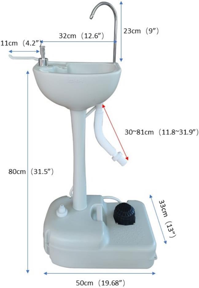 Fish Cleaning Table with Sink Faucet Portable Folding Table for Fishing &amp Camping Cook HDPE Top &amp Steel Frame Includes Garden Hose Hookup &amp Drain Hose for Easy Cleaning 46 L x 24 W x