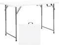 Camping Table Folding Camping Table 3-Level Adjustable Height Party Picnic Table with Carrying Handles Portable Outdoor Indoor BBQ Dining Table 150kg Load Capacity