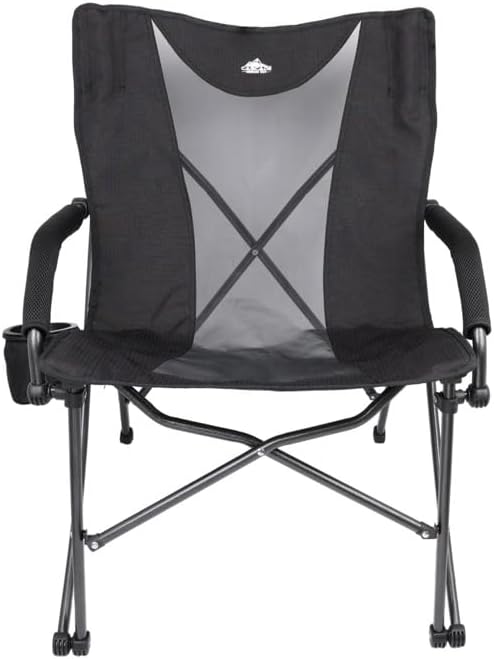Cascade Mountain Tech Heavy Duty Folding Camp Chair Black