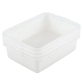 Yuright 8L Plastic Commercial Bus Tub 4 Pack Small Bus Bin Restaurant White Wash Tub Basin